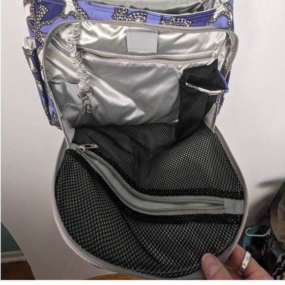 Ju Ju Be Happy Better Be Lace Diaper Bag Purple Floral Baby Bag Changing Pad - Picture 13 of 14